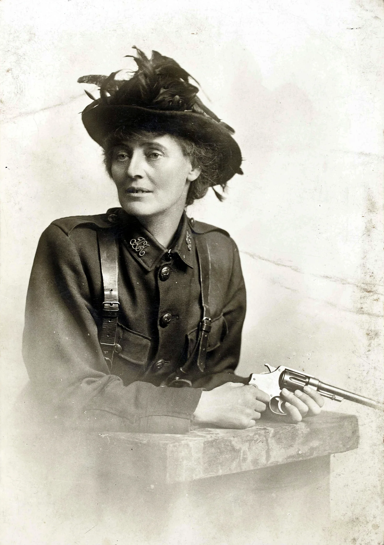 Historical portrait of Constance Markievicz in uniform