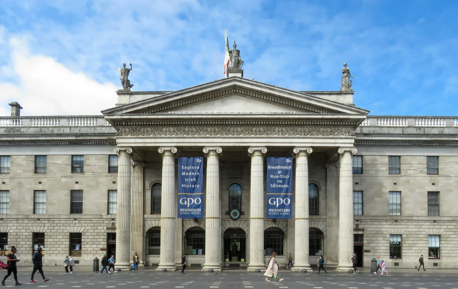 The GPO’s columns and portico on O’Connell Street, Dublin